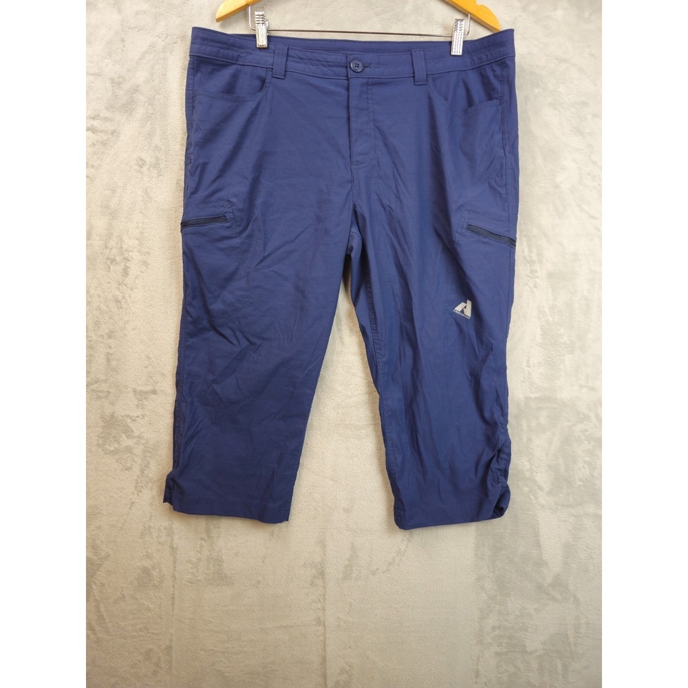 Eddie Bauer First Ascent Capri Pants Womens sz 16 Navy Cargo Outdoor Hiking